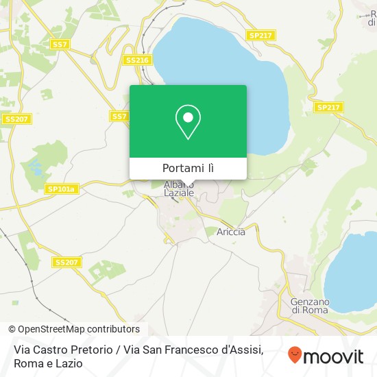 Mappa Via Castro Pretorio / Via San Francesco d'Assisi
