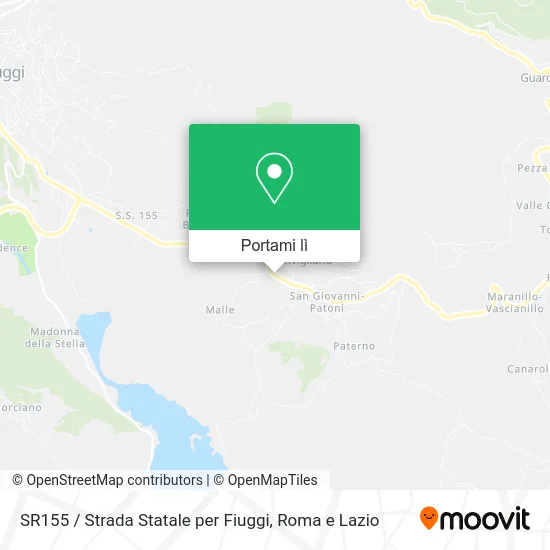 Mappa SR155 / Strada Statale per Fiuggi