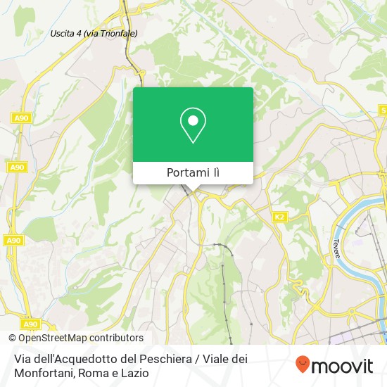 Mappa Via dell'Acquedotto del Peschiera / Viale dei Monfortani