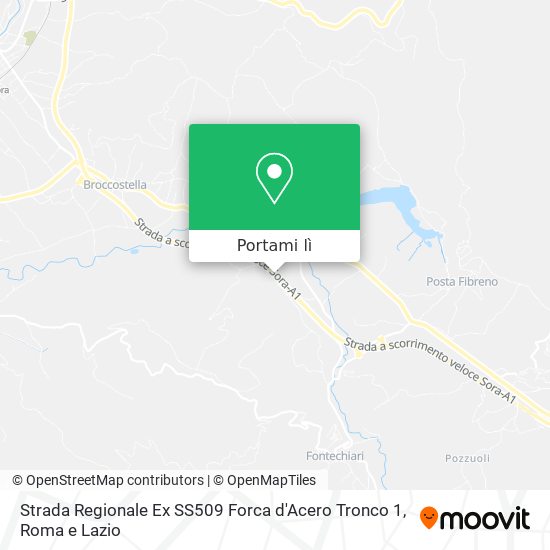 Mappa Strada Regionale Ex SS509 Forca d'Acero Tronco 1