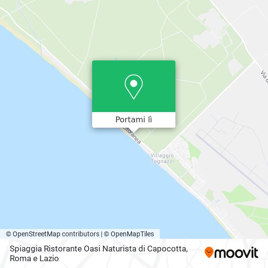 Mappa Spiaggia Ristorante Oasi Naturista di Capocotta