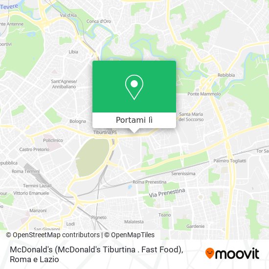Mappa McDonald's (McDonald's Tiburtina . Fast Food)