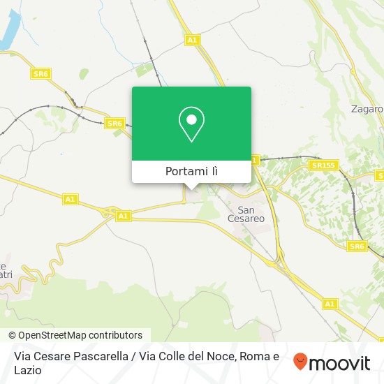 Mappa Via Cesare Pascarella / Via Colle del Noce