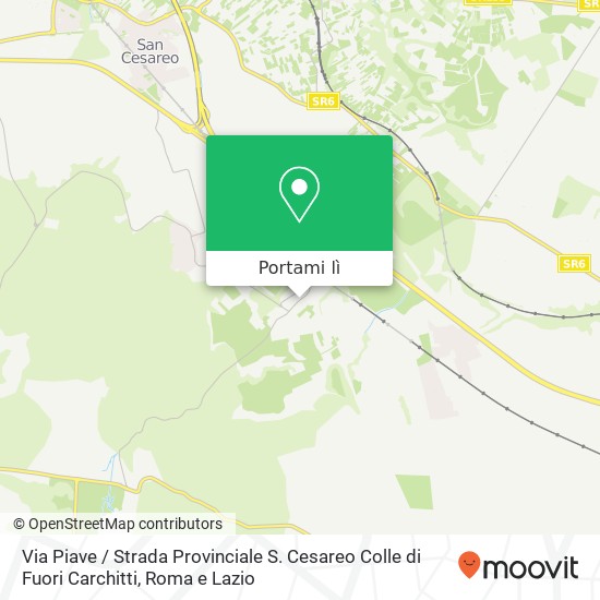 Mappa Via Piave / Strada Provinciale S. Cesareo Colle di Fuori Carchitti