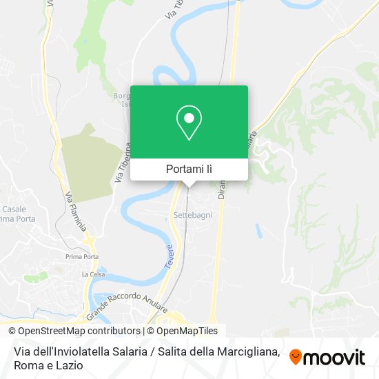 Mappa Via dell'Inviolatella Salaria / Salita della Marcigliana