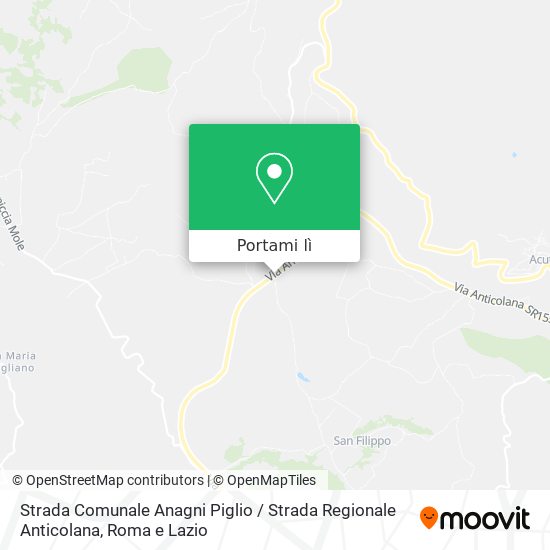 Mappa Strada Comunale Anagni Piglio / Strada Regionale Anticolana