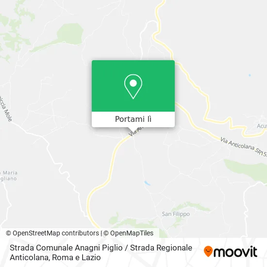 Mappa Strada Comunale Anagni Piglio / Strada Regionale Anticolana