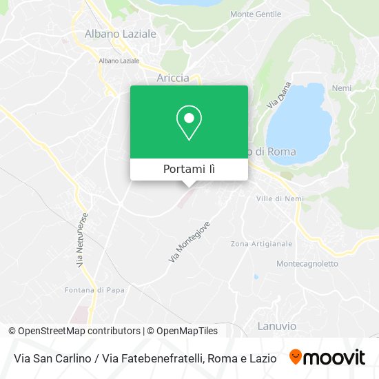 Mappa Via San Carlino / Via Fatebenefratelli