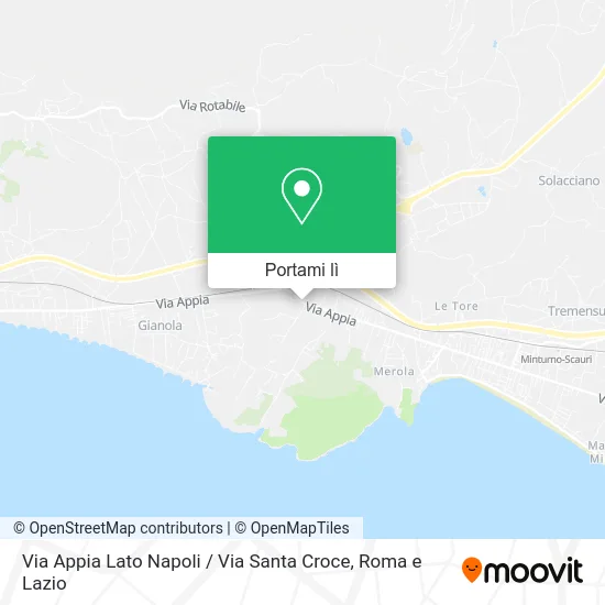 Mappa Via Appia Lato Napoli / Via Santa Croce