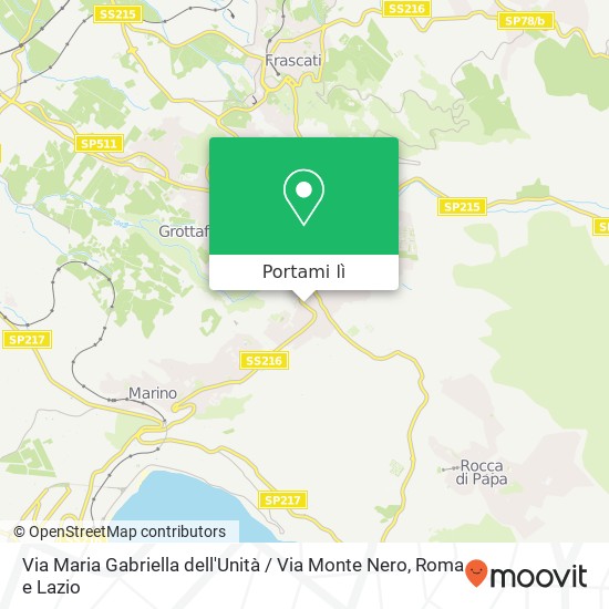 Mappa Via Maria Gabriella dell'Unità / Via Monte Nero