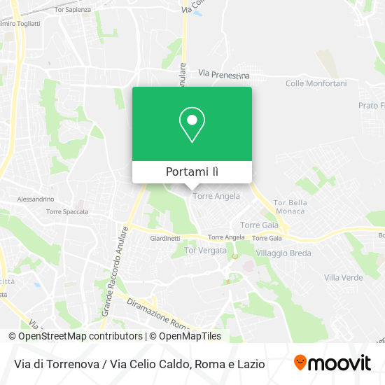Mappa Via di Torrenova / Via Celio Caldo