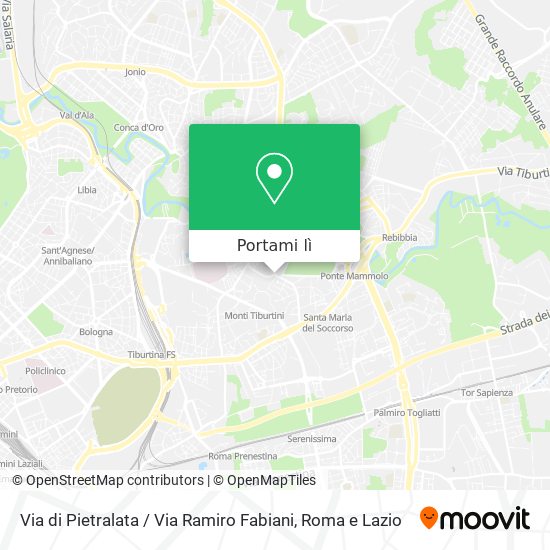 Mappa Via di Pietralata / Via Ramiro Fabiani