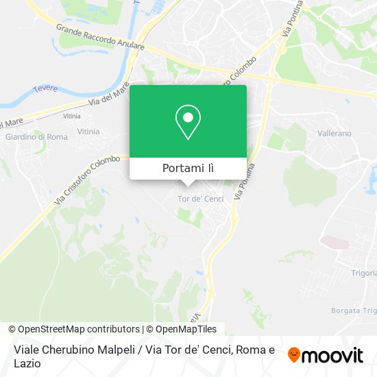 Mappa Viale Cherubino Malpeli / Via Tor de' Cenci
