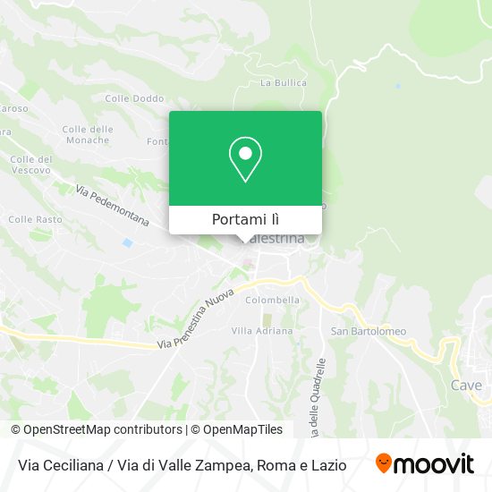 Mappa Via Ceciliana / Via di Valle Zampea