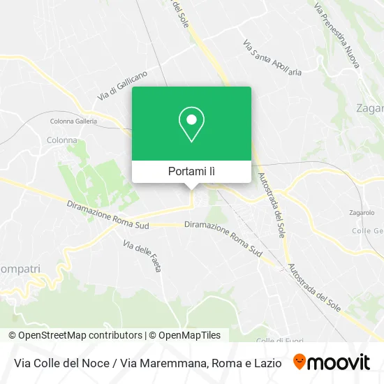 Mappa Via Colle del Noce / Via Maremmana