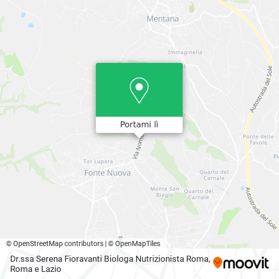 Mappa Dr.ssa Serena Fioravanti Biologa Nutrizionista Roma