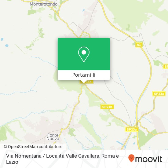 Mappa Via Nomentana / Località Valle Cavallara