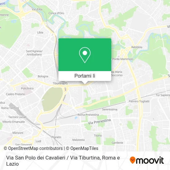 Mappa Via San Polo dei Cavalieri / Via Tiburtina
