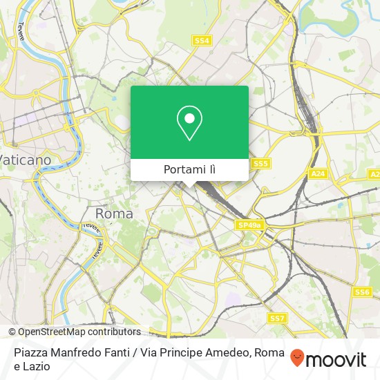Mappa Piazza Manfredo Fanti / Via Principe Amedeo