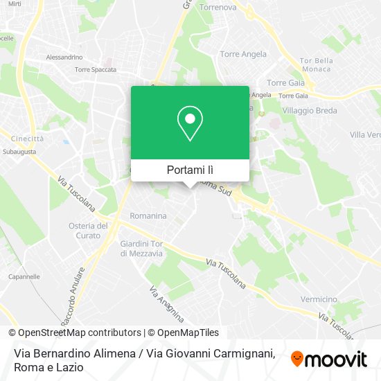 Mappa Via Bernardino Alimena / Via Giovanni Carmignani