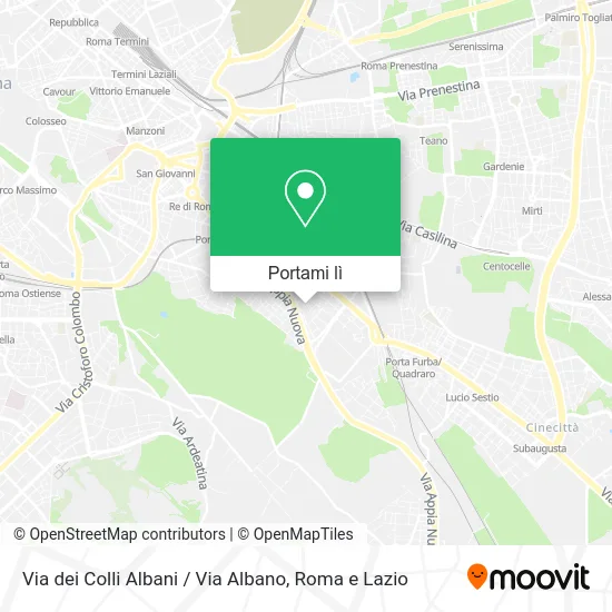 Mappa Via dei Colli Albani / Via Albano