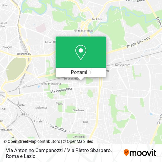 Mappa Via Antonino Campanozzi / Via Pietro Sbarbaro
