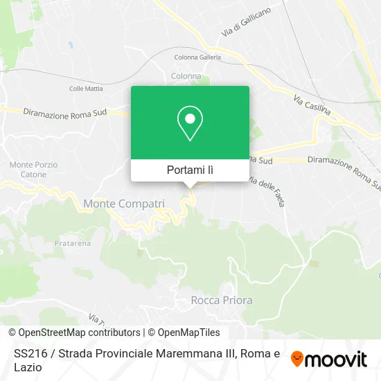 Mappa SS216 / Strada Provinciale Maremmana III