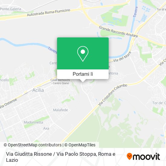 Mappa Via Giuditta Rissone / Via Paolo Stoppa