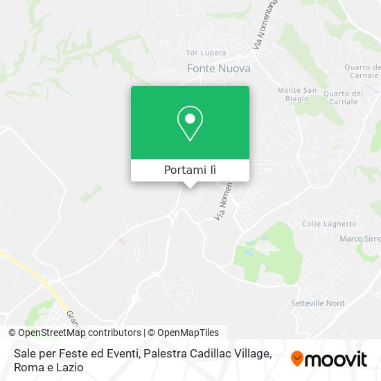 Mappa Sale per Feste ed Eventi, Palestra Cadillac Village