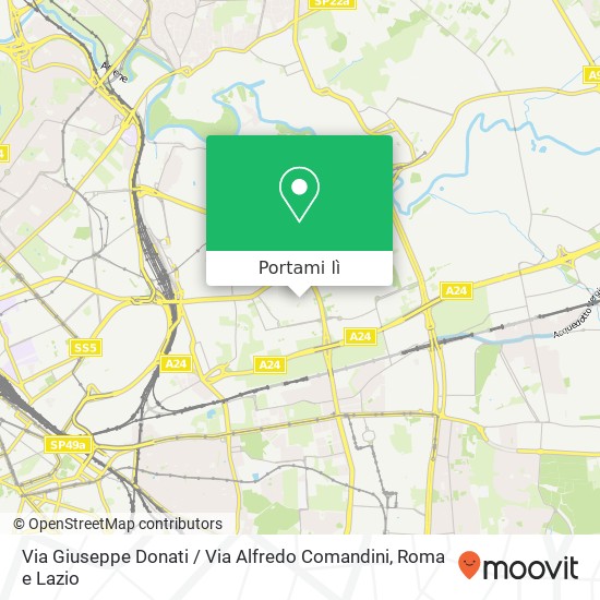 Mappa Via Giuseppe Donati / Via Alfredo Comandini