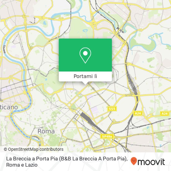 Mappa La Breccia a Porta Pia (B&B La Breccia A Porta Pia)