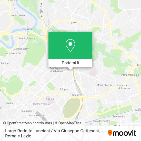 Mappa Largo Rodolfo Lanciani / Via Giuseppe Gatteschi