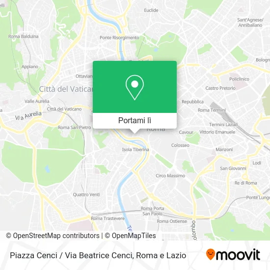 Mappa Piazza Cenci / Via Beatrice Cenci