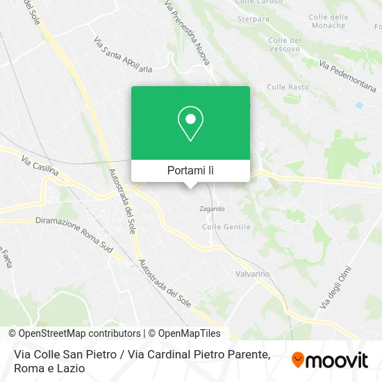 Mappa Via Colle San Pietro / Via Cardinal Pietro Parente
