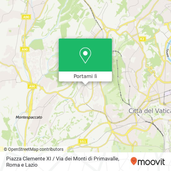 Mappa Piazza Clemente XI / Via dei Monti di Primavalle