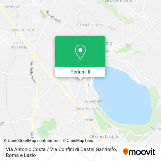 Mappa Via Antonio Costa / Via Confini di Castel Gandolfo
