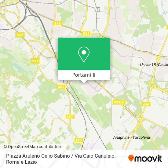 Mappa Piazza Aruleno Celio Sabino / Via Caio Canuleio