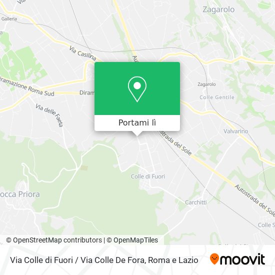 Mappa Via Colle di Fuori / Via Colle De Fora