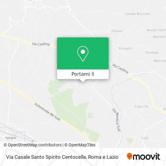 Mappa Via Casale Santo Spirito Centocelle