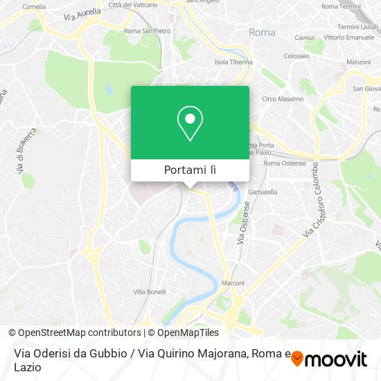 Mappa Via Oderisi da Gubbio / Via Quirino Majorana