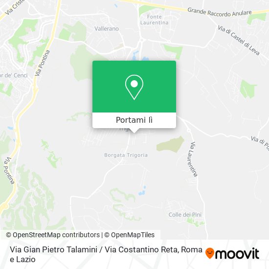 Mappa Via Gian Pietro Talamini / Via Costantino Reta