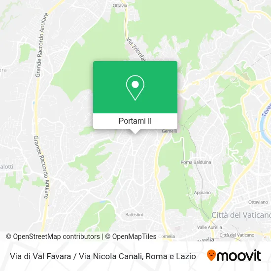 Mappa Via di Val Favara / Via Nicola Canali