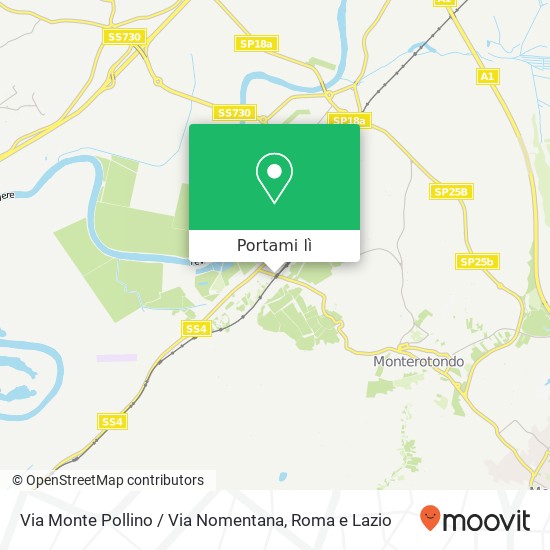 Mappa Via Monte Pollino / Via Nomentana