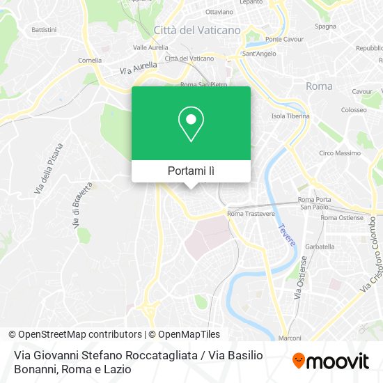 Mappa Via Giovanni Stefano Roccatagliata / Via Basilio Bonanni