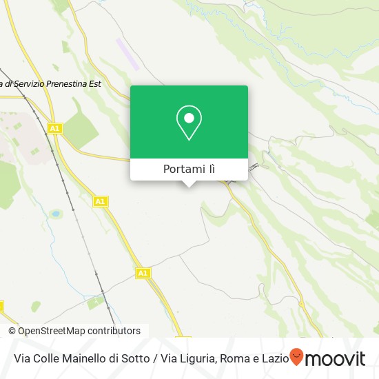 Mappa Via Colle Mainello di Sotto / Via Liguria