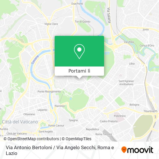 Mappa Via Antonio Bertoloni / Via Angelo Secchi