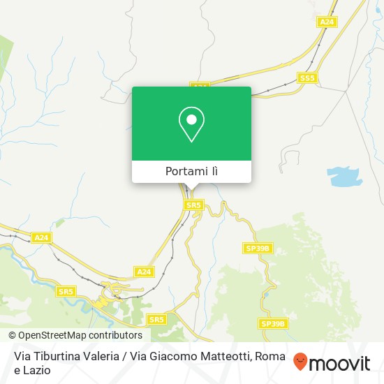Mappa Via Tiburtina Valeria / Via Giacomo Matteotti