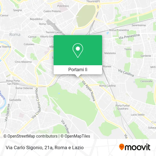 Mappa Via Carlo Sigonio, 21a