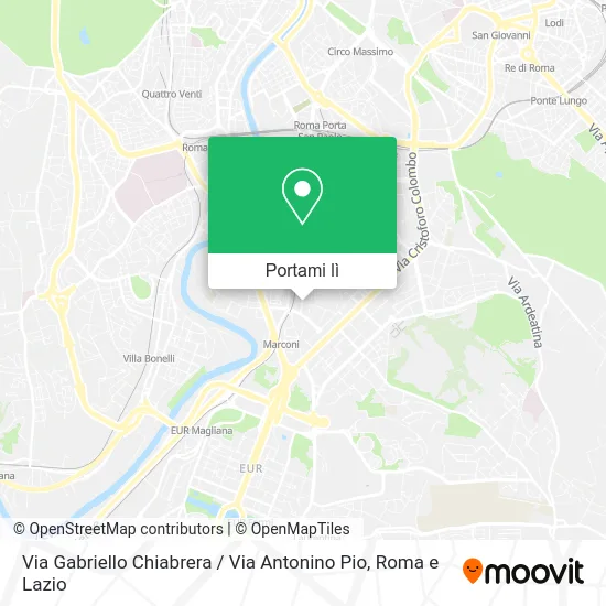 Mappa Via Gabriello Chiabrera / Via Antonino Pio