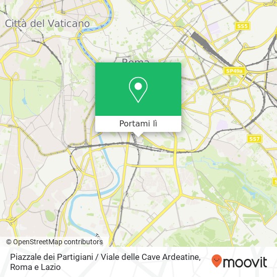 Mappa Piazzale dei Partigiani / Viale delle Cave Ardeatine